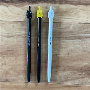 Cute 3 Kitties Black Ink Gel Pen Lucky Cat Kawaii